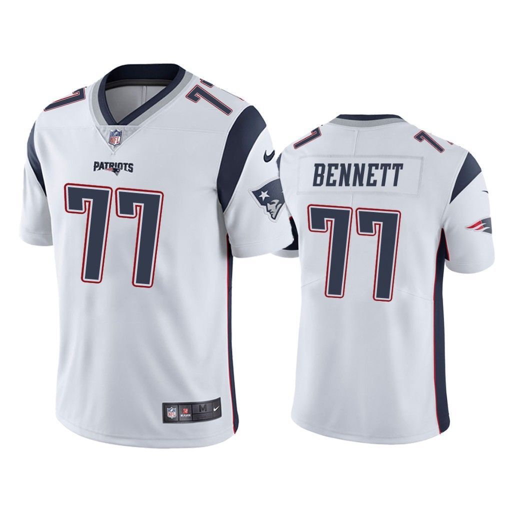Men New England Patriots #77 Michael Bennett Nike White Limited NFL Jersey->new england patriots->NFL Jersey